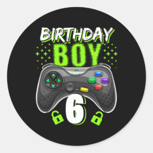 Pegatina Redonda Birday Boy 6 Video Game Controller Gamer 6Bir