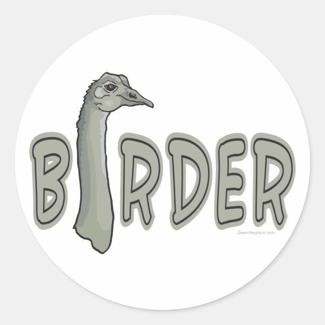 Pegatina Redonda Birder (Anverso)