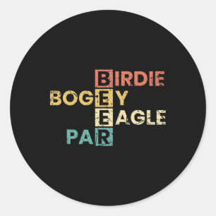 Pegatina Redonda Birdie Bogey Eagle Par Beer Funny Golf
