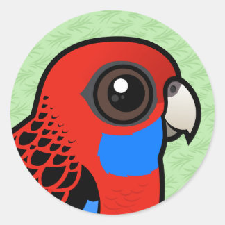Pegatina Redonda Birdorable Crimson Rosella