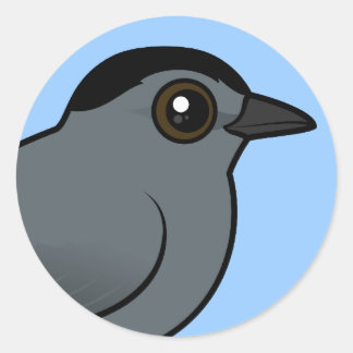 Pegatina Redonda Birdorable Grey Catbird