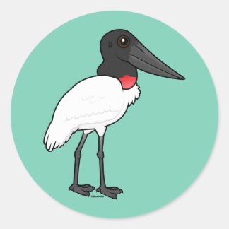 Pegatina Redonda Birdorable Jabiru
