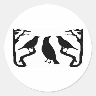 Pegatina Redonda Birds Silhouette