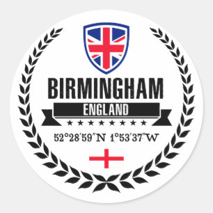Pegatina Redonda Birmingham