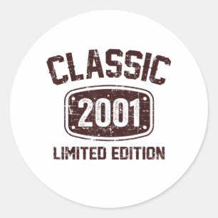 Pegatina Redonda Birthday Gift Classic 2001 Limited Edition