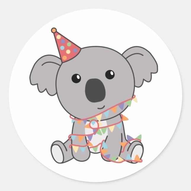 Pegatina Redonda Birthday Koala For Kids A Birthday Classic Round S (Anverso)