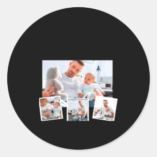 Pegatina Redonda Birthday Name Age Photo Collage