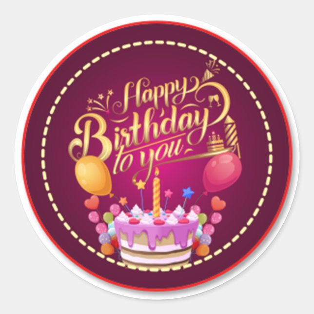 Pegatina Redonda Birthday sticker (Anverso)