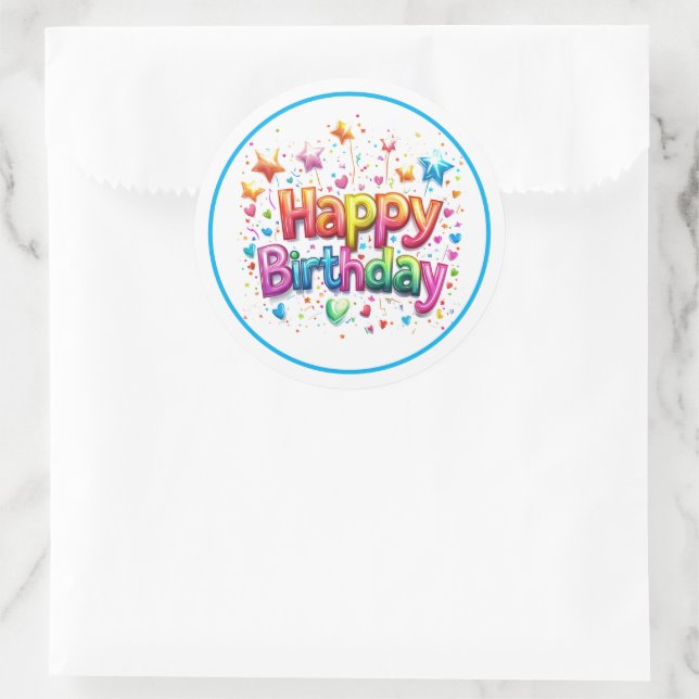 Pegatina Redonda Birthday Stickers (Bolso)