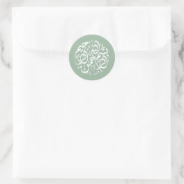 Pegatina Redonda Bismillah árabe islámico verde sage moderado mínim