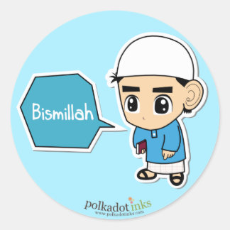 Pegatina Redonda Bismillah Boy
