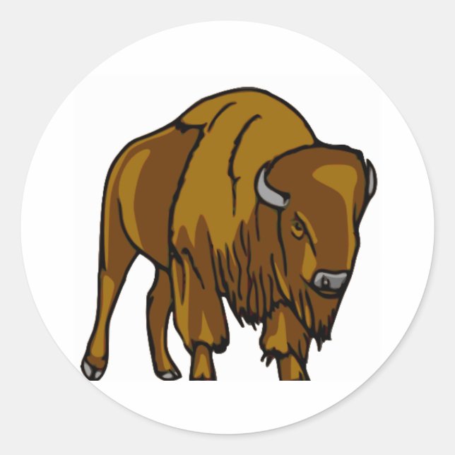 Pegatina Redonda Bison (Anverso)