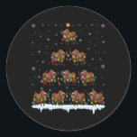 Pegatina Redonda Bison Animal Santa Hat Ugly Christmas Tree Light<br><div class="desc">Bison Animal Santa Hat Ugly Christmas Tree Light 1</div>