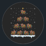 Pegatina Redonda Bison Animal Santa Hat Ugly Christmas Tree Light<br><div class="desc">Bison Animal Santa Hat Ugly Christmas Tree Light 1</div>