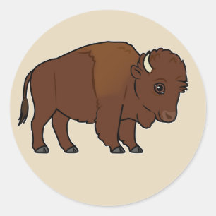 Pegatina Redonda Bison Personalizado