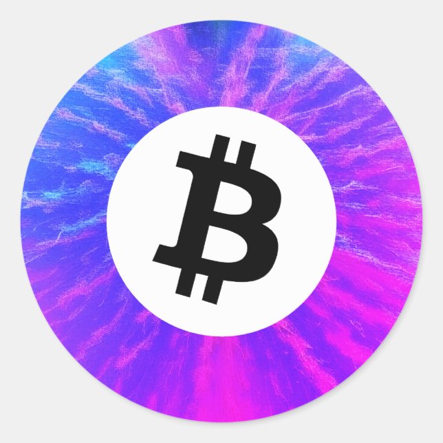 Pegatina Redonda Bitcoin (Anverso)