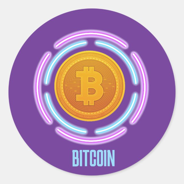 PEGATINA REDONDA BITCOIN (Anverso)