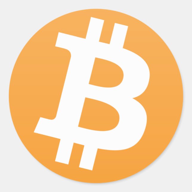 Pegatina Redonda Bitcoin (Anverso)