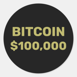 Pegatina Redonda Bitcoin 100000 Celebración