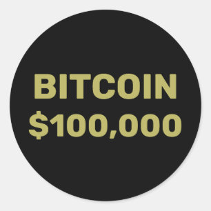 Pegatina Redonda Bitcoin 100000 Celebración