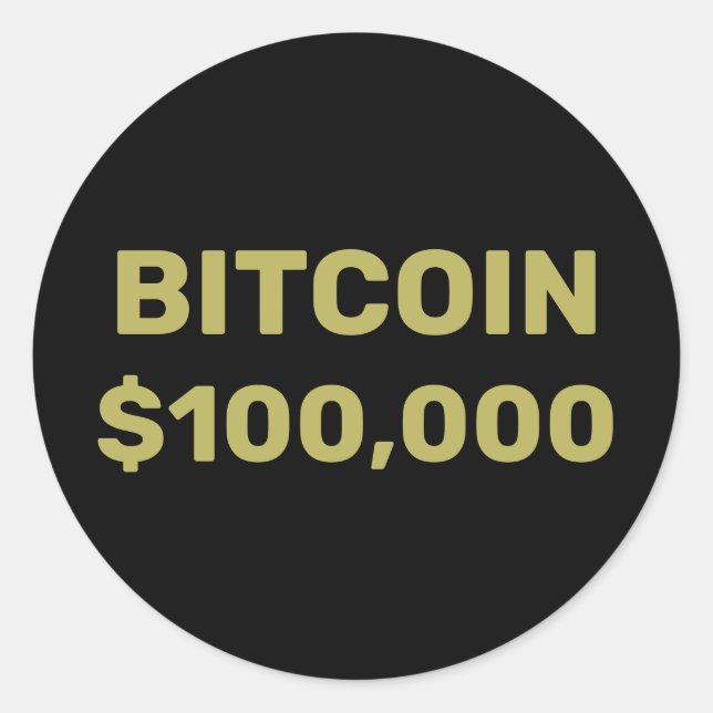 Pegatina Redonda Bitcoin 100000 Celebración (Anverso)