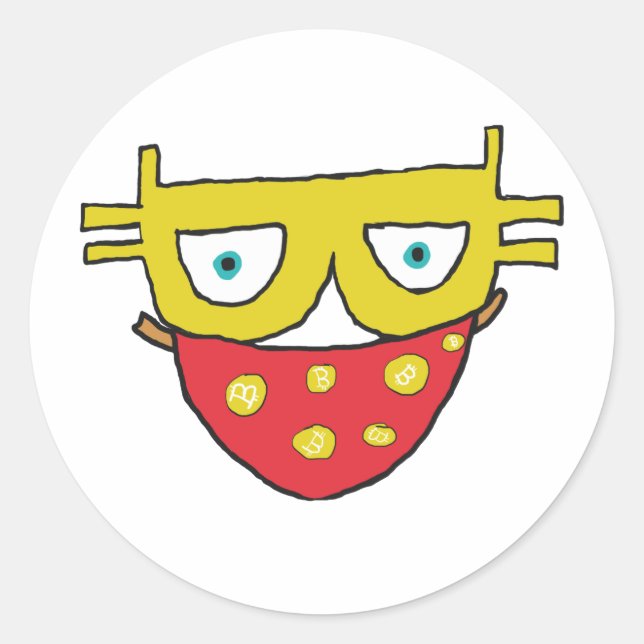 Pegatina Redonda Bitcoin Bandit (Anverso)