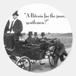 Pegatina Redonda Bitcoin Beggar