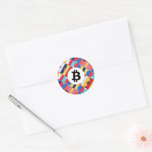 Pegatina Redonda Bitcoin colorido