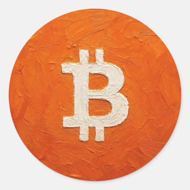 Pegatina Redonda Bitcoin Standard (Oil, Style: 2) (Anverso)