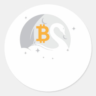 Pegatina Redonda Bitcoin Swan