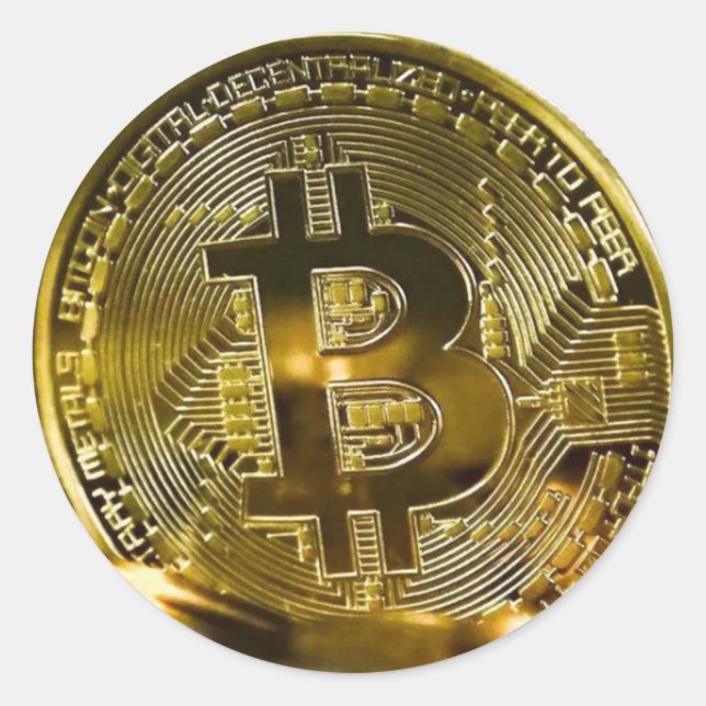 Pegatina Redonda bitcoína (Anverso)