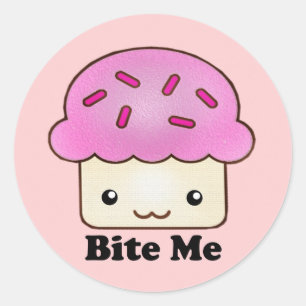 Pegatina Redonda Bite Me Cupcake