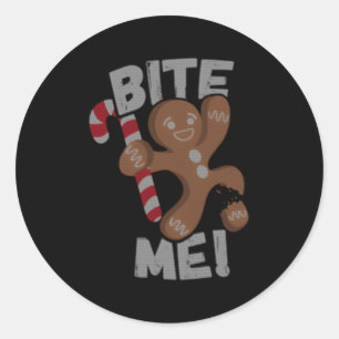 Pegatina Redonda Bite Me Gingerbread