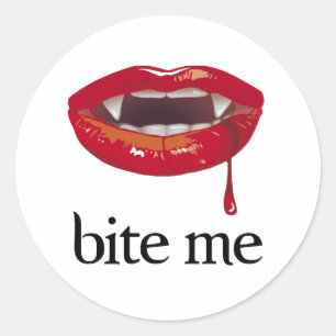 Pegatina Redonda Bite Me Vampire