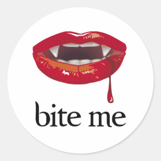 Pegatina Redonda Bite Me Vampire
