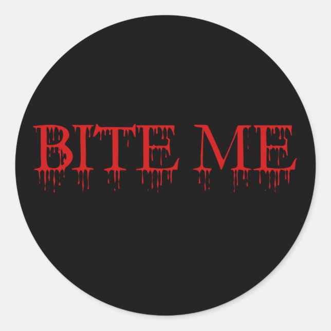 Pegatina Redonda Bite me Vampire (Anverso)