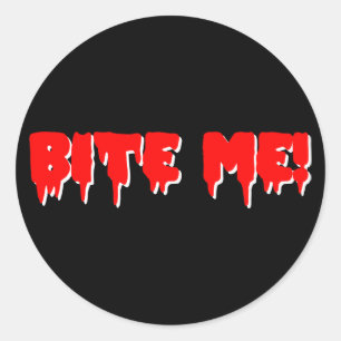 Pegatina Redonda Bite Me Vampire Halloween