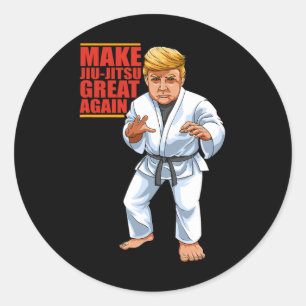 Pegatina Redonda Bjj - Brasil Jiu Jitsu Y Regalos De Agarre Funn