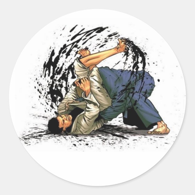 Pegatina Redonda Bjj Sticker (Anverso)