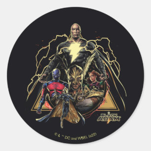 Pegatina Redonda Black Adam Triangular Group Graphic