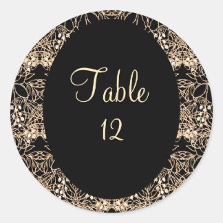 Pegatina Redonda black and gold