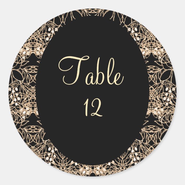 Pegatina Redonda black and gold (Anverso)