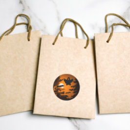 Pegatina Redonda Black and Naranja Spooky Halloween Night Scene