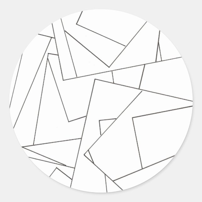 Pegatina Redonda Black And White Geometric (Anverso)
