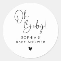 Black and White Oh Baby Modern Boho Baby Shower
