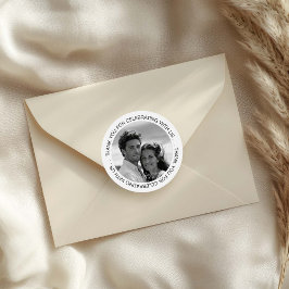 Pegatina Redonda Black and White Photo Thank You