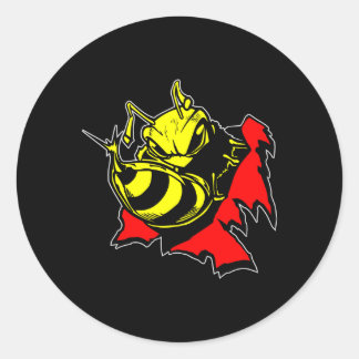 Pegatina Redonda Black Bee Tearout