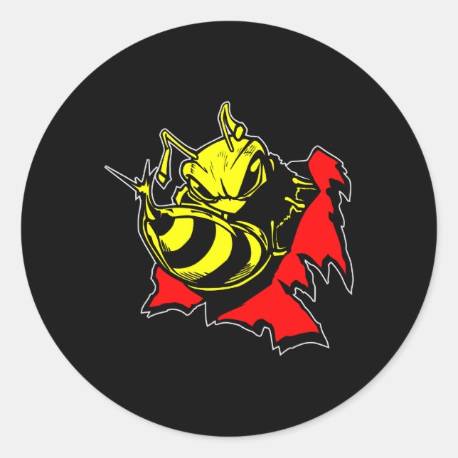 Pegatina Redonda Black Bee Tearout (Anverso)
