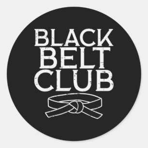Pegatina Redonda Black Belt Club Guay Karate Taekwondo Kung Fu Jiu
