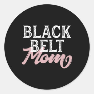 Pegatina Redonda Black Belt Mom